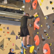 ASC MB's President Climbing A Wall At The Hive