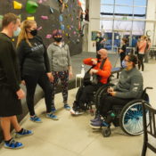 ASC MB Members And Athletes Debriefing After The Accessible Climbing Try It Event