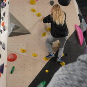 ASC MB Athlete Climbing The Wall At The Hive With Vice President Cheering Her On