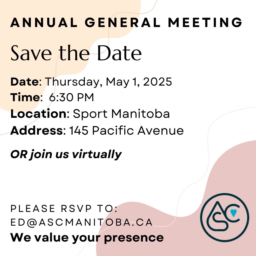 SAVE the Date for the ASCManitoba AGM on Thursday, May 1, at 6:30 in conference room A in the basement of Sport Manitoba building